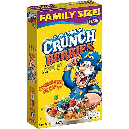 Cap'n Crunch Cereales, bayas crujientes, caja de 20.5 onzas