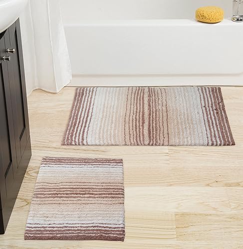 Miniatura 10 de Home Weavers Colección Gradiation 100% algodón, alfombra lavable, tapete de baño, tapete de cocina, juego de alfombras de baño, antideslizantes