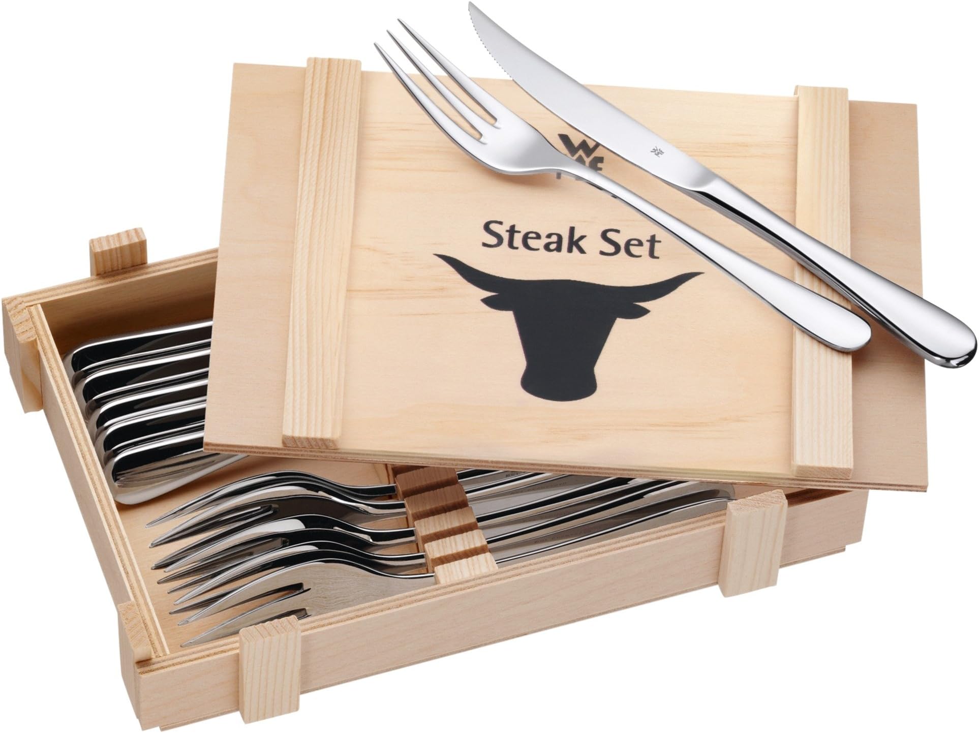 Geschenkidee Stainless Steel Steak Cutlery Set, 12-Pieces, Silver