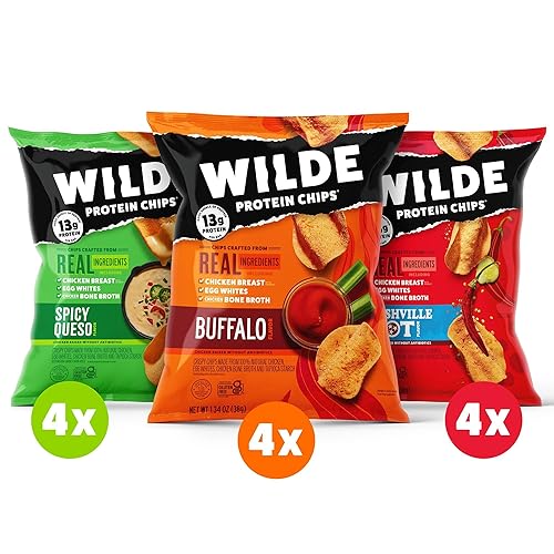 Miniatura 3 de Wilde Protein Chips - Paquete de variedad picante, Buffalo, Queso picante, Nashville Hot, Chips Keto sin gluten hechos con ingredientes reales,