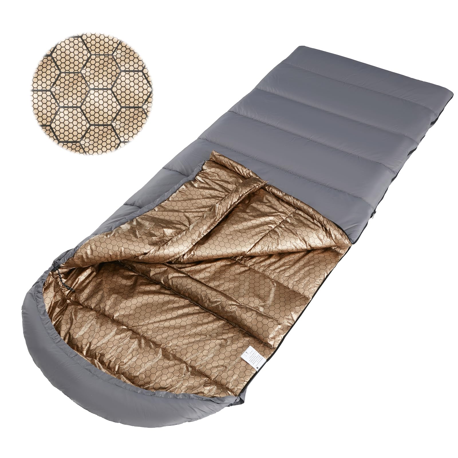 WILDROOTS Warm Sleeping Bags for Adults, Backpacking Lightweight, Cold Weather Sleeping Bag for Warm Camping Hiking Outdoor, Travel Hunting with Compression Bags