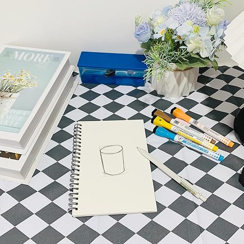 Miniatura 7 de DSTELIN Cuaderno de espiral en blanco, paquete de 6, tapa suave, libro de bocetos, 100 páginas/50 hojas, 7.5 pulgadas x 5.1 pulgadas, 100 GSM,