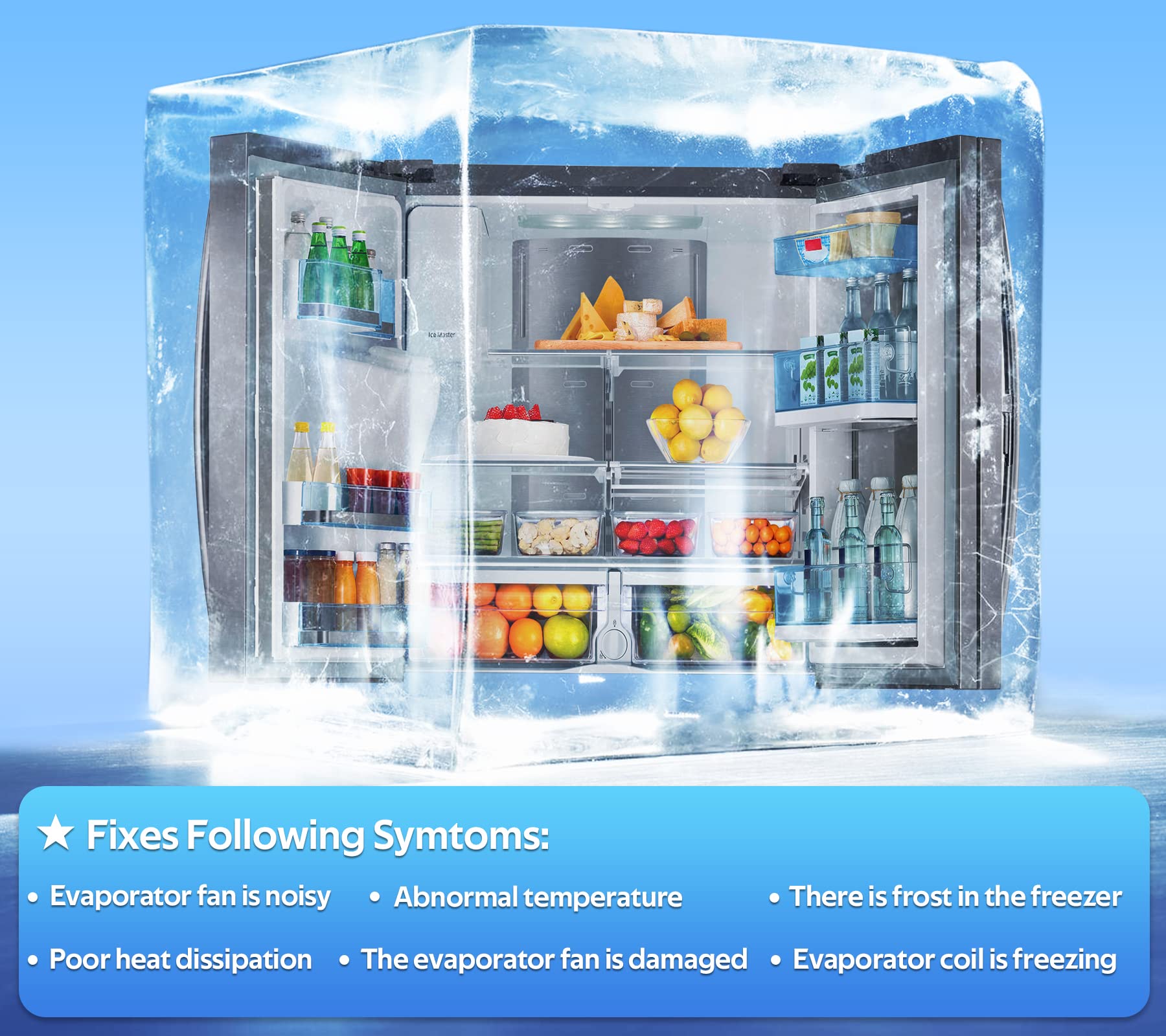 (Upgraded) DA81-06013A DA31-00287A (OEM) U92C12MS1B3-52 Refrigerator Evaporator Fan Motor Compatible with Samsung RF28HMEDBSR/AA, RF28HFEDTSR/AA, RF26HFENDSL/AA, RF25HMEDBSR/AA, etc