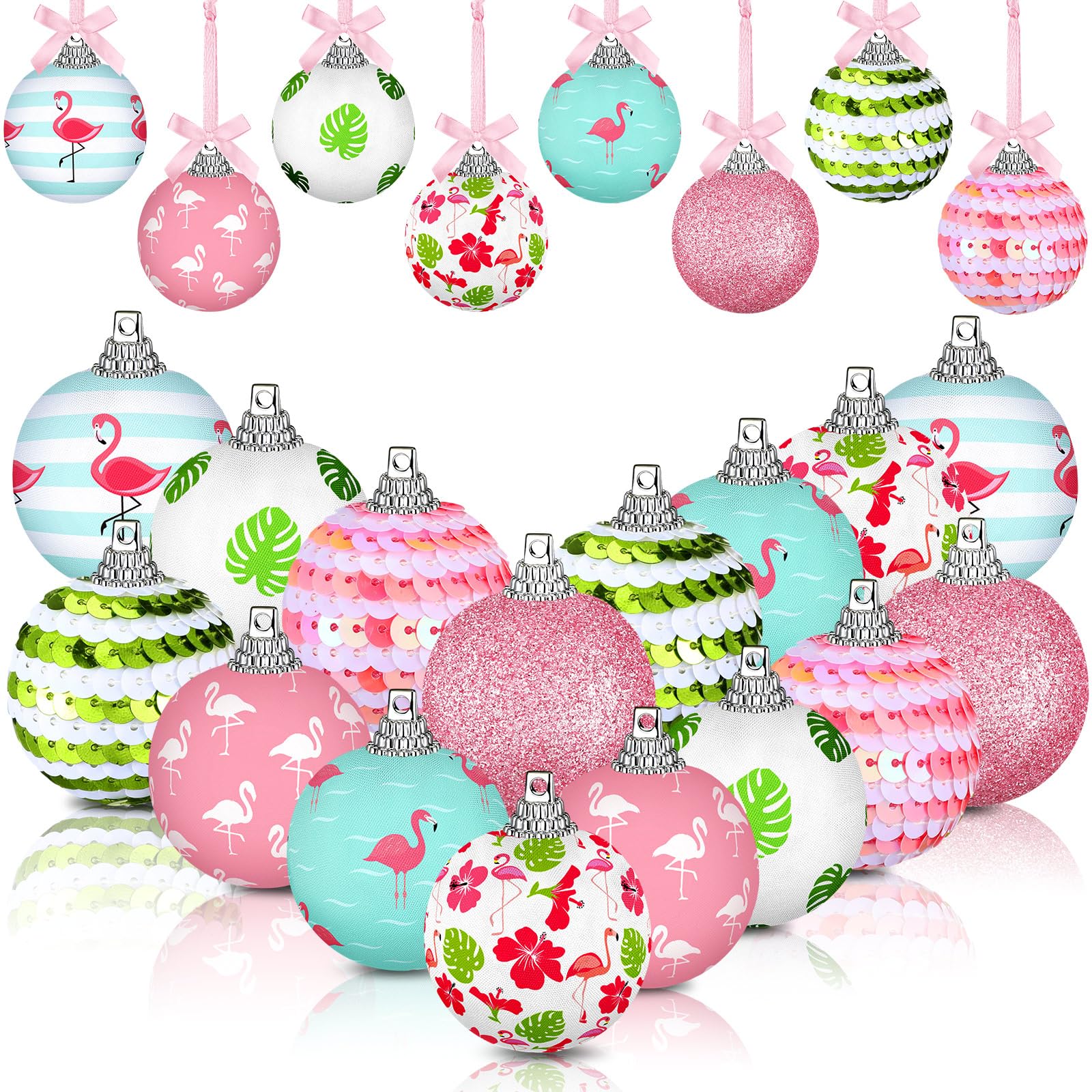 Photo 1 of ***MISSING PARTS***Zeyune 16 Pcs Flamingo Summer Tree Ornaments