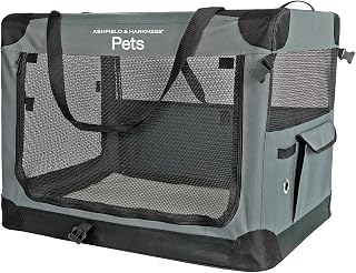 Ashfield & Harkness Collapsible Soft Dog Crate 36" - Gray, Portable