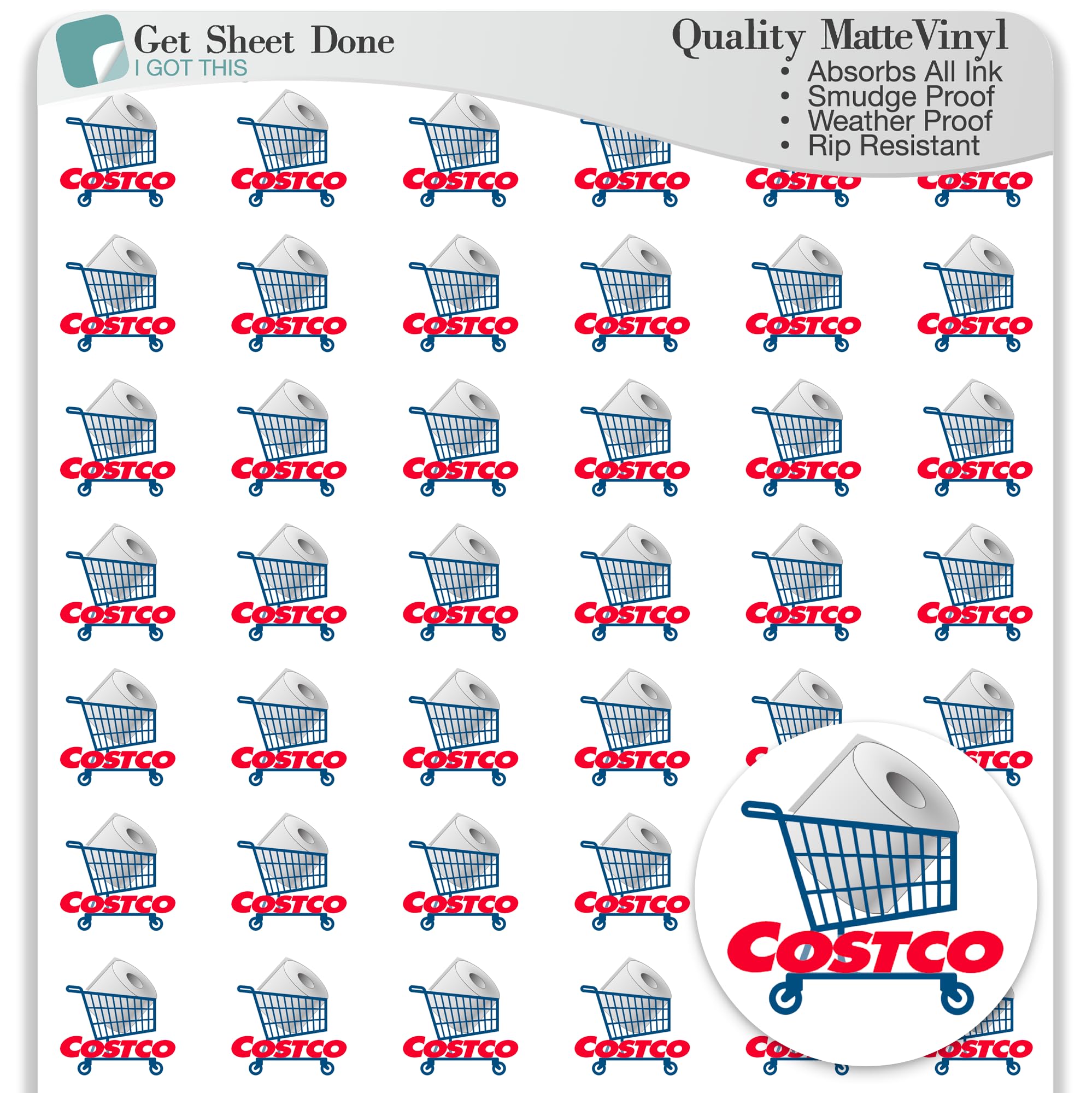 Grocery Shopping Planner Stickers – 54 Vinyl Labels for Food Prep, Meal Planning, Supermarket Runs, Budget Tracking, Weekly Lists, Functional Bullet