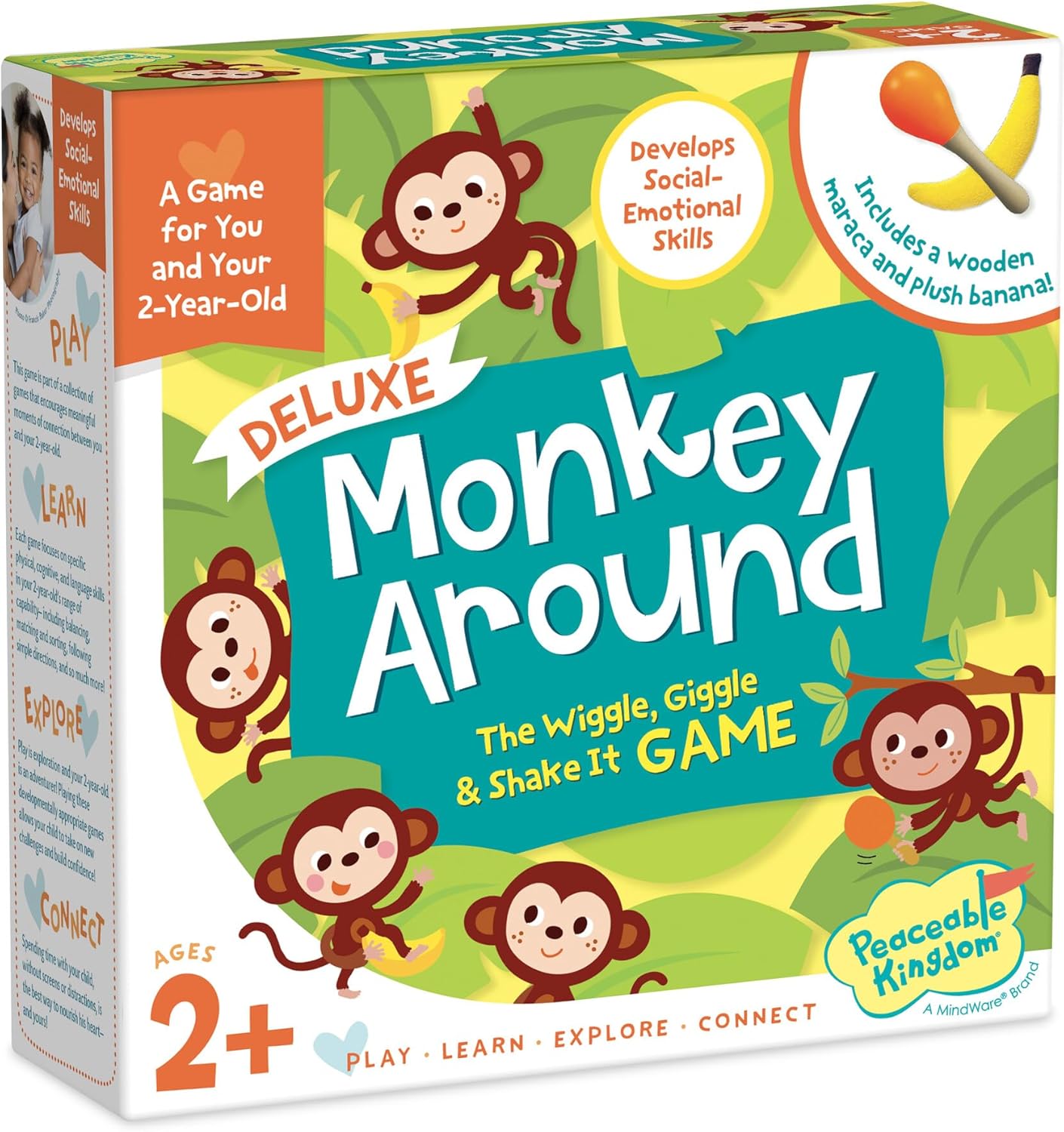 Peaceable Kingdom Deluxe Monkey Around First Game for Toddlers Interactive Play with Parent Ages 2+
