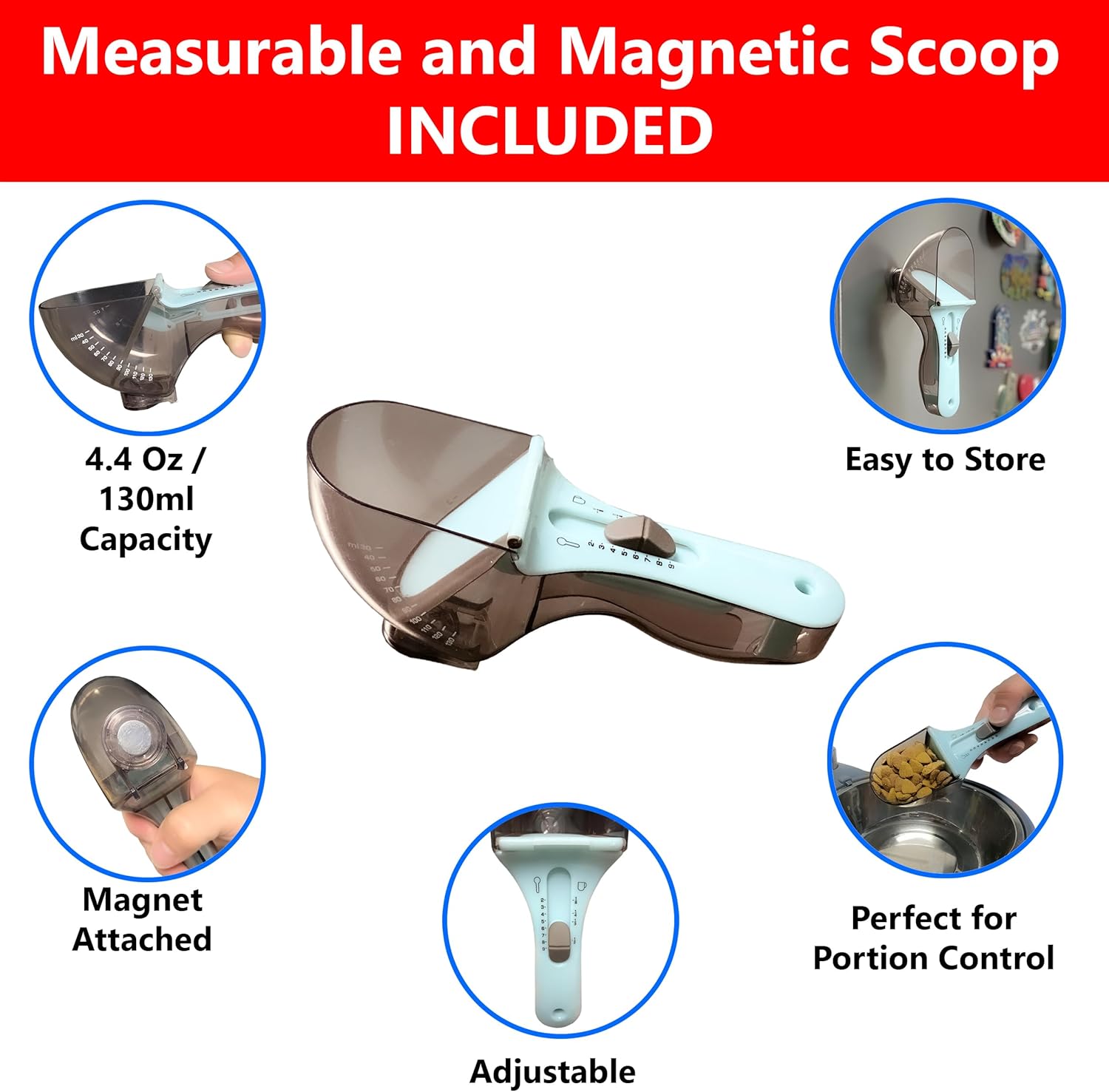 Elevated Dog Bowls Large Breed - Raised Dog Bowls for Medium Dogs and Small Dogs - Elevated and Adjustable Dog Food Bowl Stand (360 Degree Rotation & Up to 18.31" Height) + Measurable Scoop