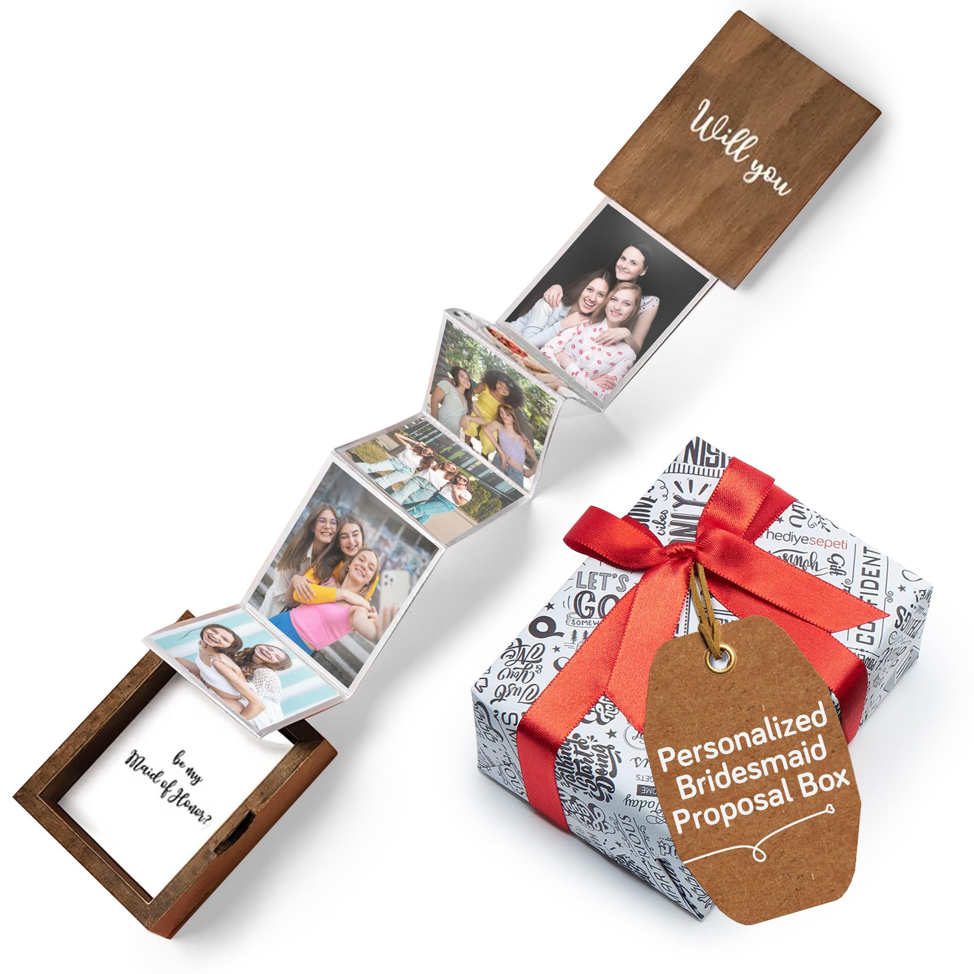 udelf Personalized Wooden Photo Box Gift - photographs | Mubboo