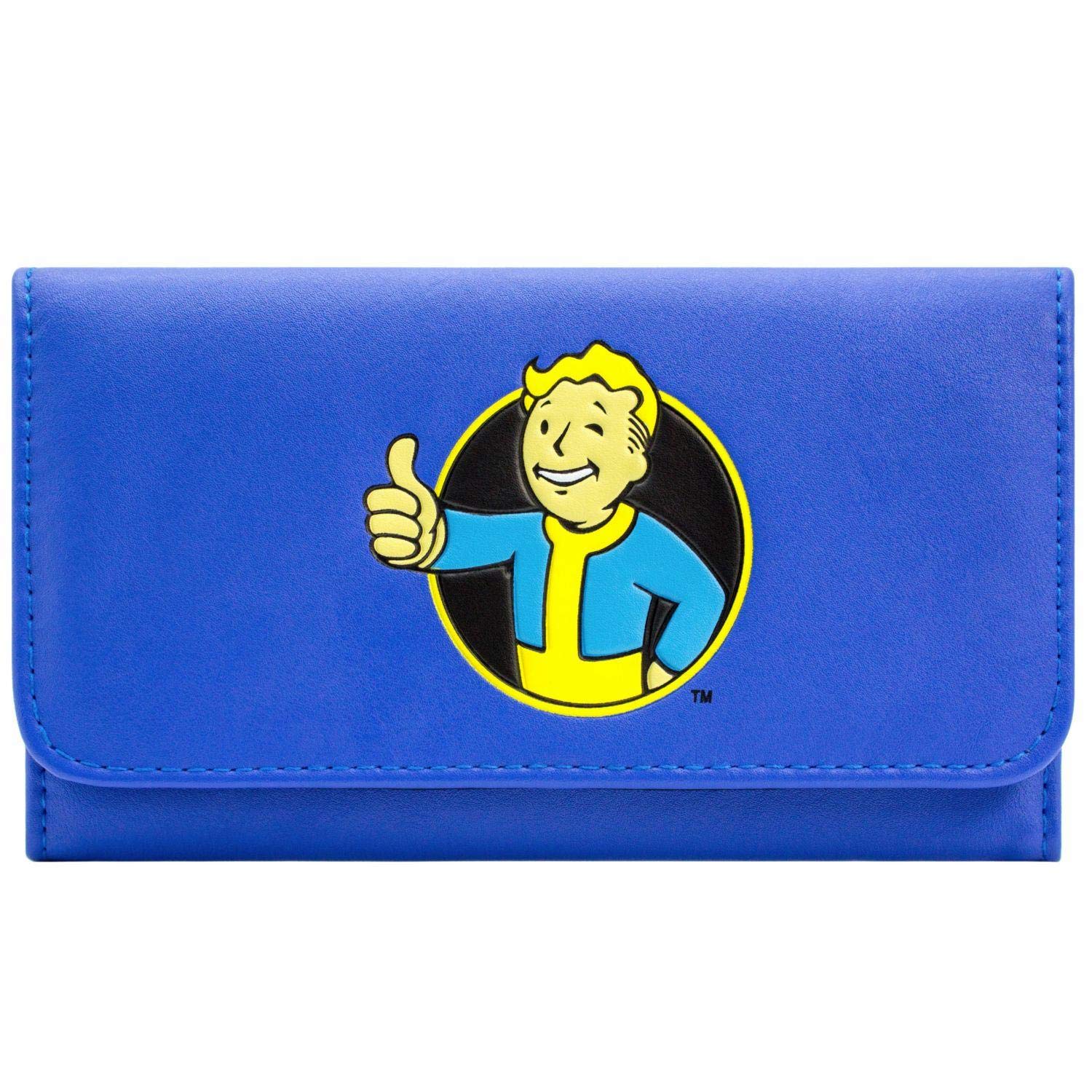 Bethesda Fallout 4 Thumbs Up Vault Blue Coin & Card Tri-Fold Purse