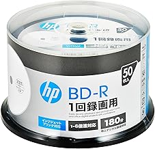 Hewlett Packard (HP) VBR130RP50SH1 Single Recording Blu-ray Disc BD-R 25GB 50-Sheet Inkjet Printer Compatible White Single Layer 1-6x Speed