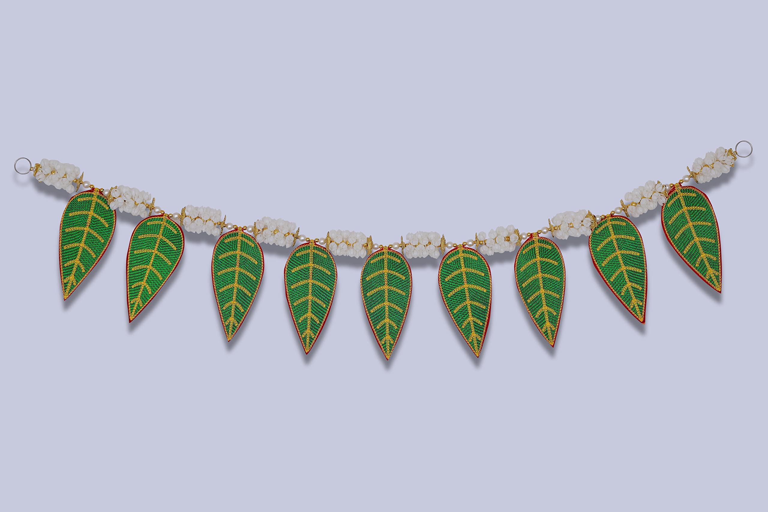 Agenzia Exim Mango Leaves & Mogra Flower Toran for Home Entrance I Hangings for Door Decoration (Pack of 1)