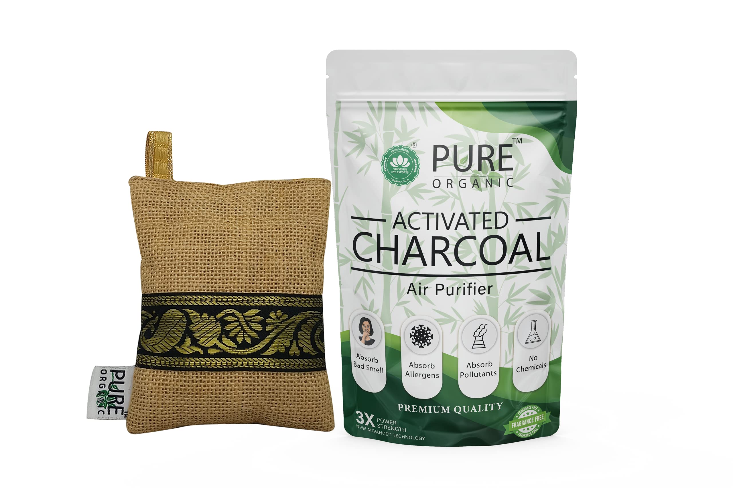 Activated CHARCOAL Non-Electric Air Purifier Deodorizer | Dehumidifier for Home, Car, Wardrobe, Fridge, Shoe Rack, Bathroom, Kitchen 250 gram bag