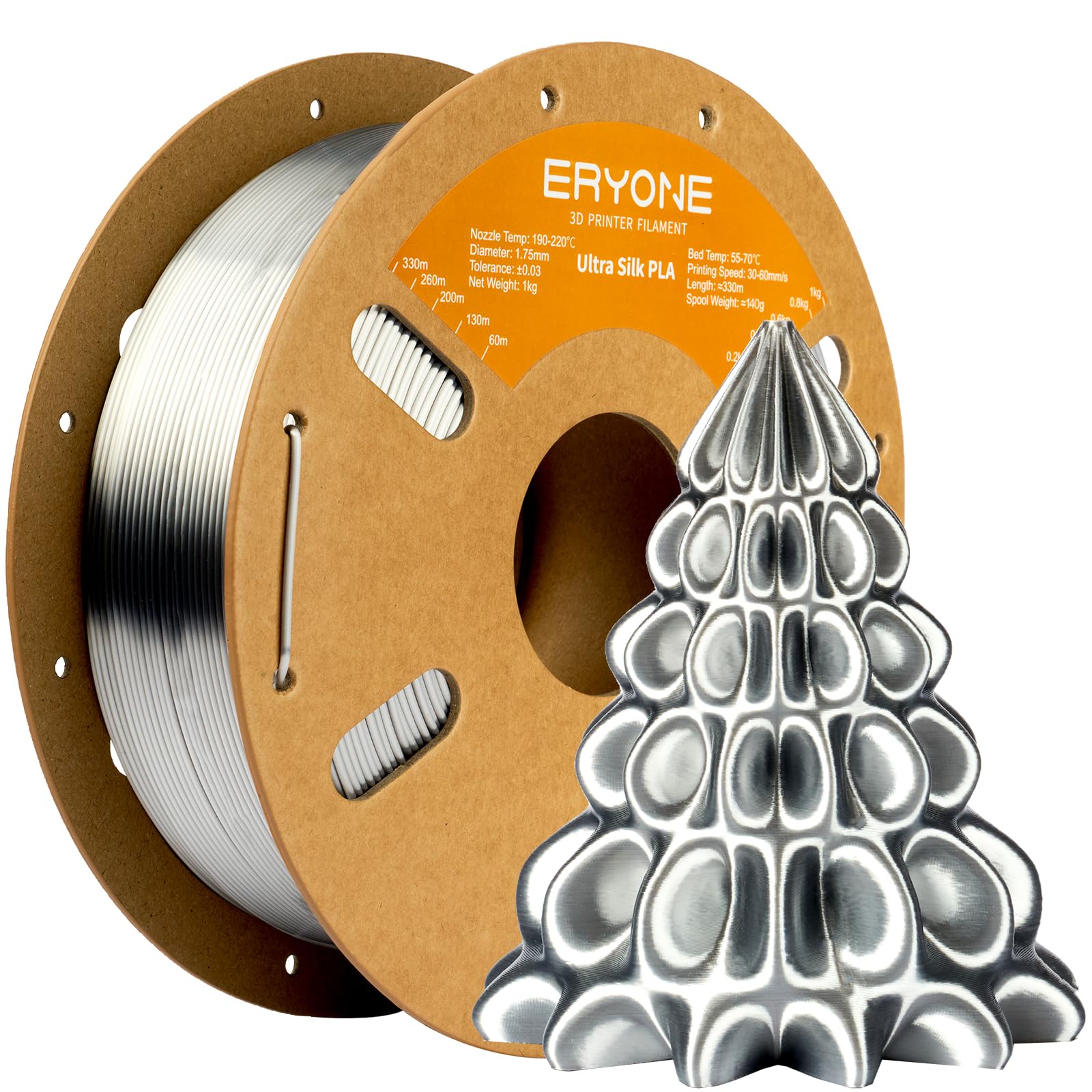 ERYONE Silk PLA+ Silver Filament