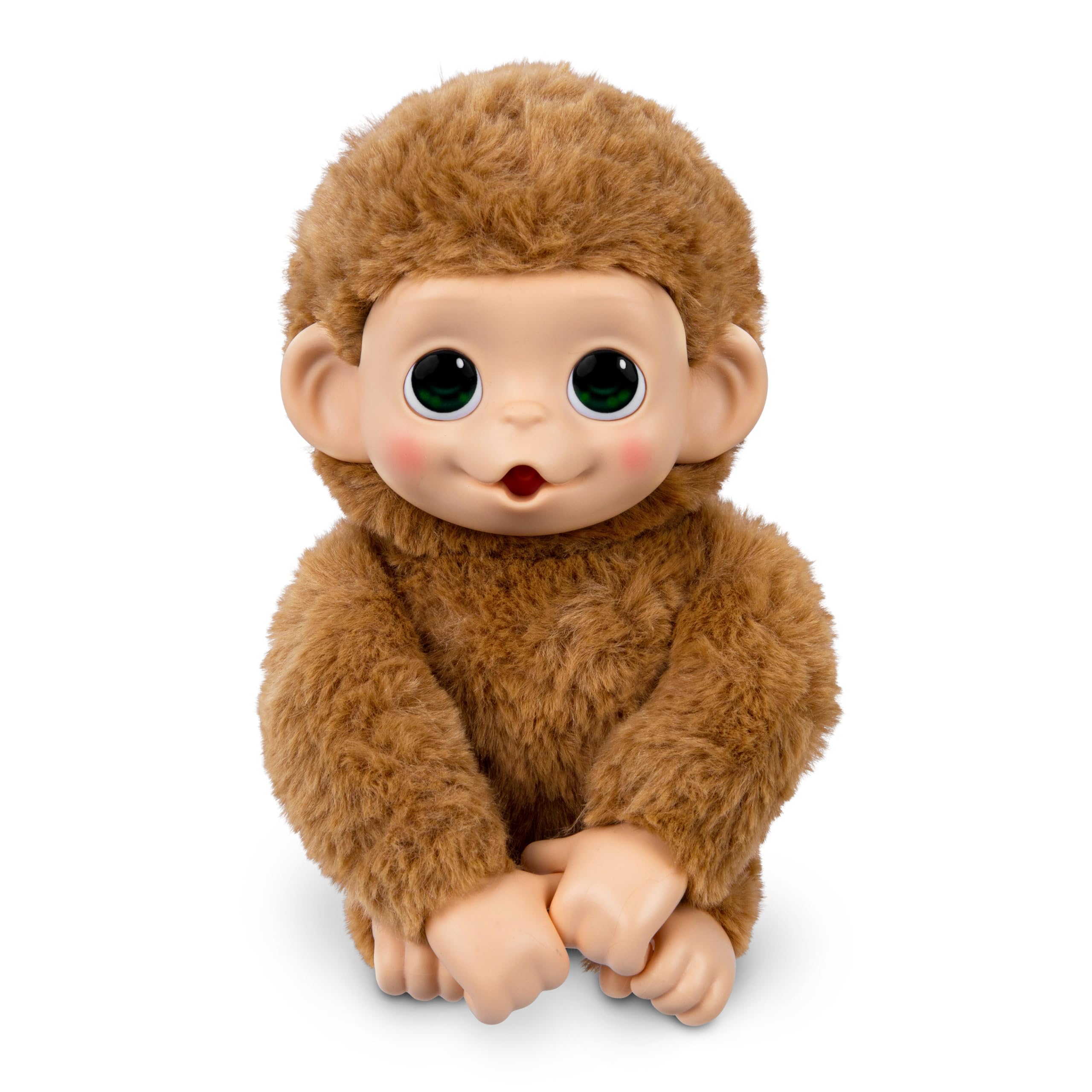 Little Live Pets Baby Monkey Minis – Pepi Peach. Interactive Pet Toy. 20+ Sounds & Reactions. Soft Brown Fur, 7.4" Tall. Super Realistic. Feed, Nurture, React. Grippy Hands & Feet. Collect All 3