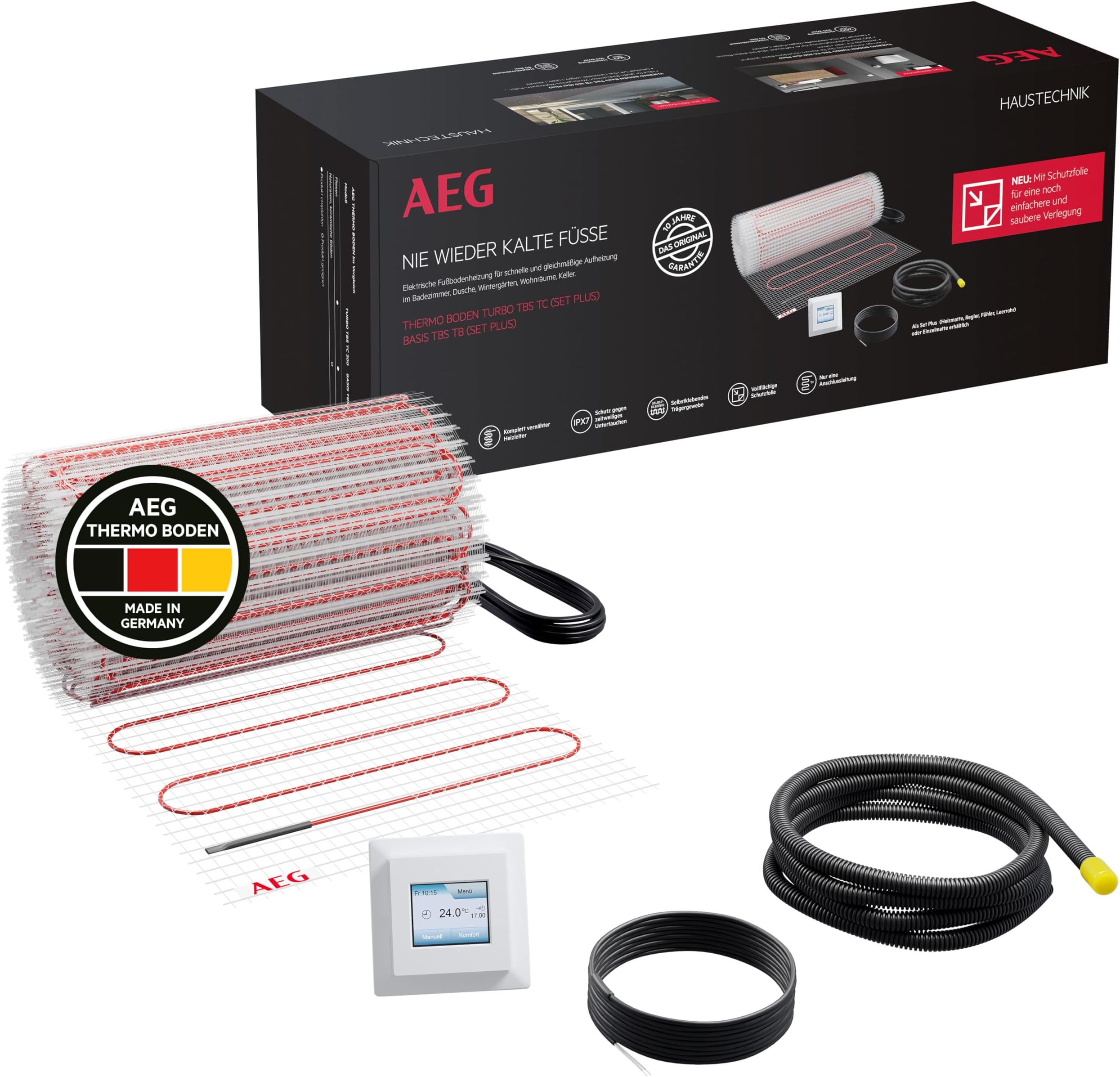 AEG Electric Underfloor Heating, Complete Set 2.5 m², 200 W/m², Comfort Turbo Thermal Floor TBS TC 200/2.5 Set Plus, 205819