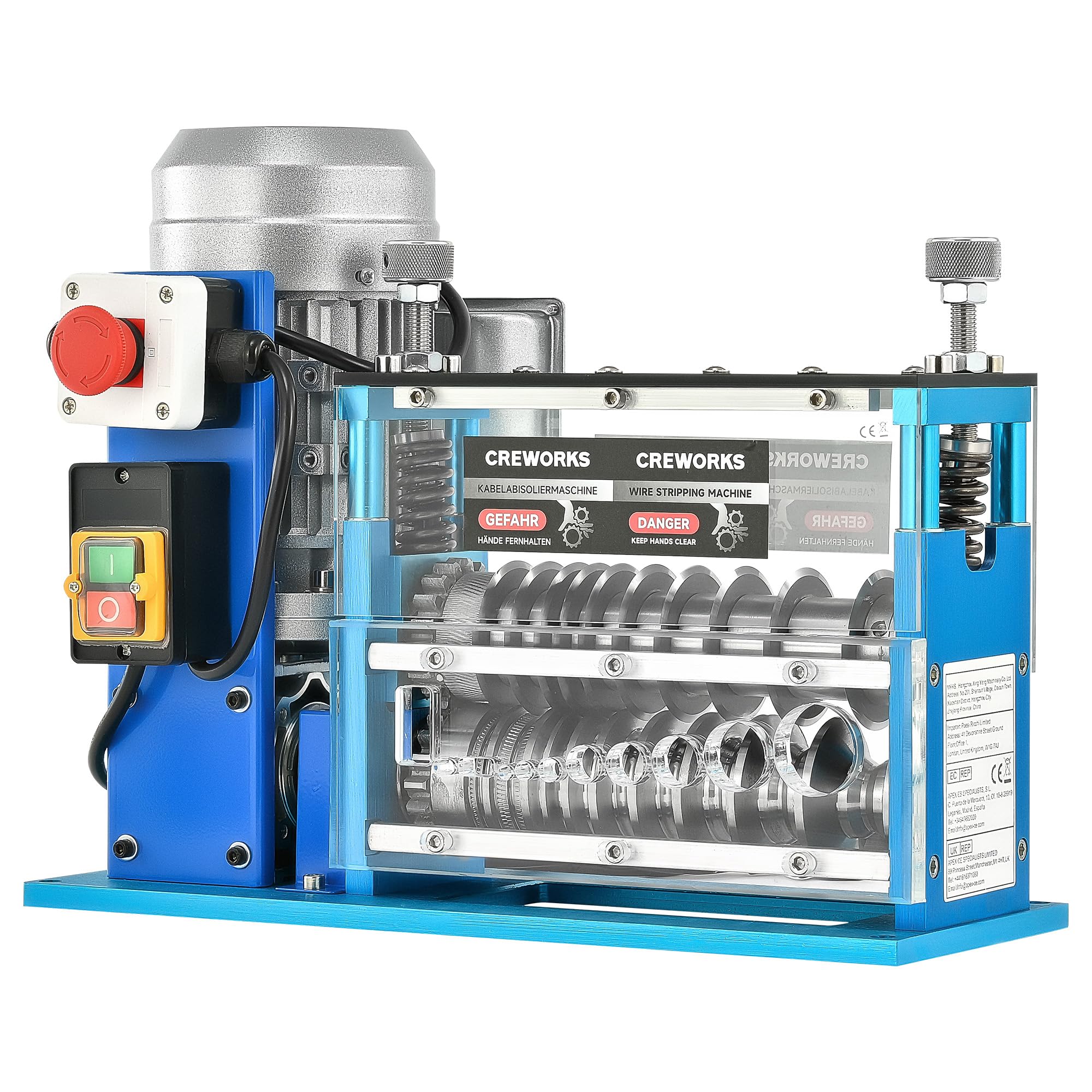 Creworks Black|Blue|White Electric Wire Stripping Machine 370W Wire Stripping Machine 1.5Mm ~ 38Mm Cable Stripper Copper Recycle Electric Cable Wire Stripping Machine With 11 Multi-Holes