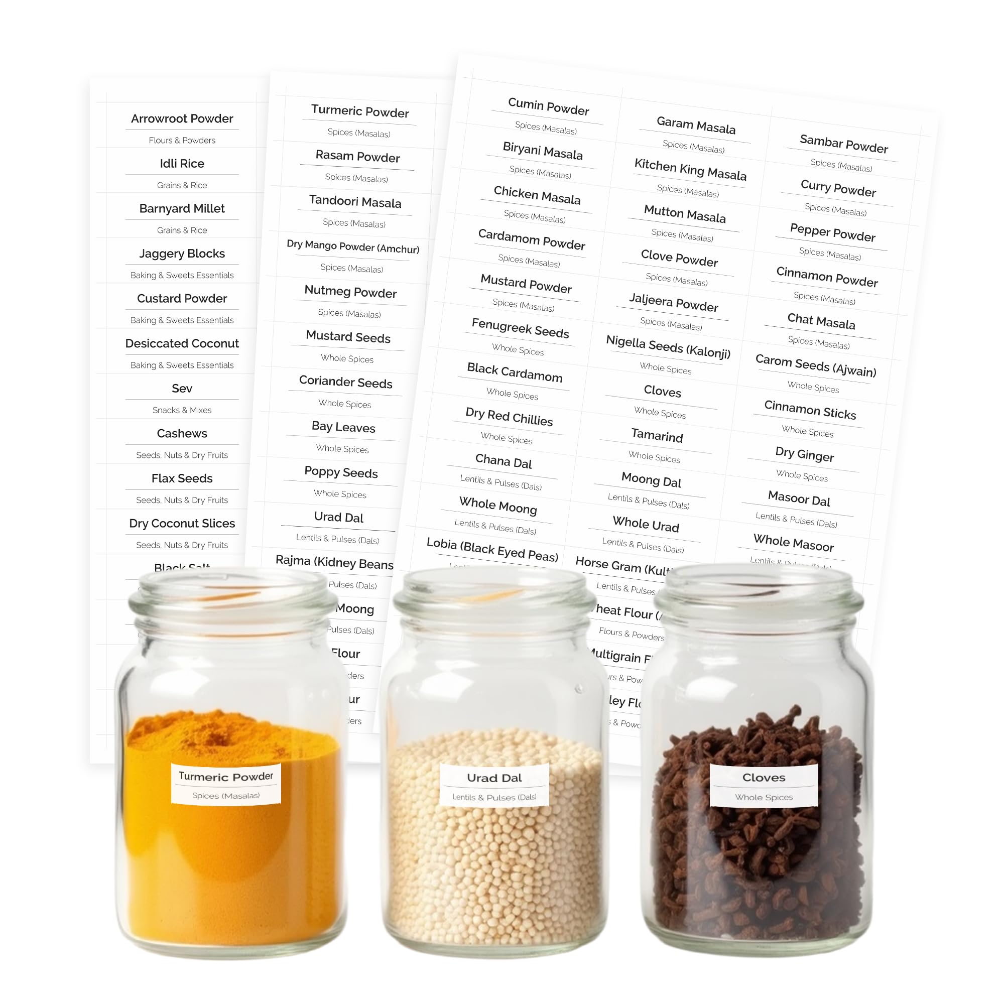 CodersParadise 150+ Jar Label Stickers | Self-Adhesive, Waterproof & Non-Tearable Stickers for Kitchen Jars, Spices, Pulses & Dry Fruits – Perfect for Kitchen Organization-image-32