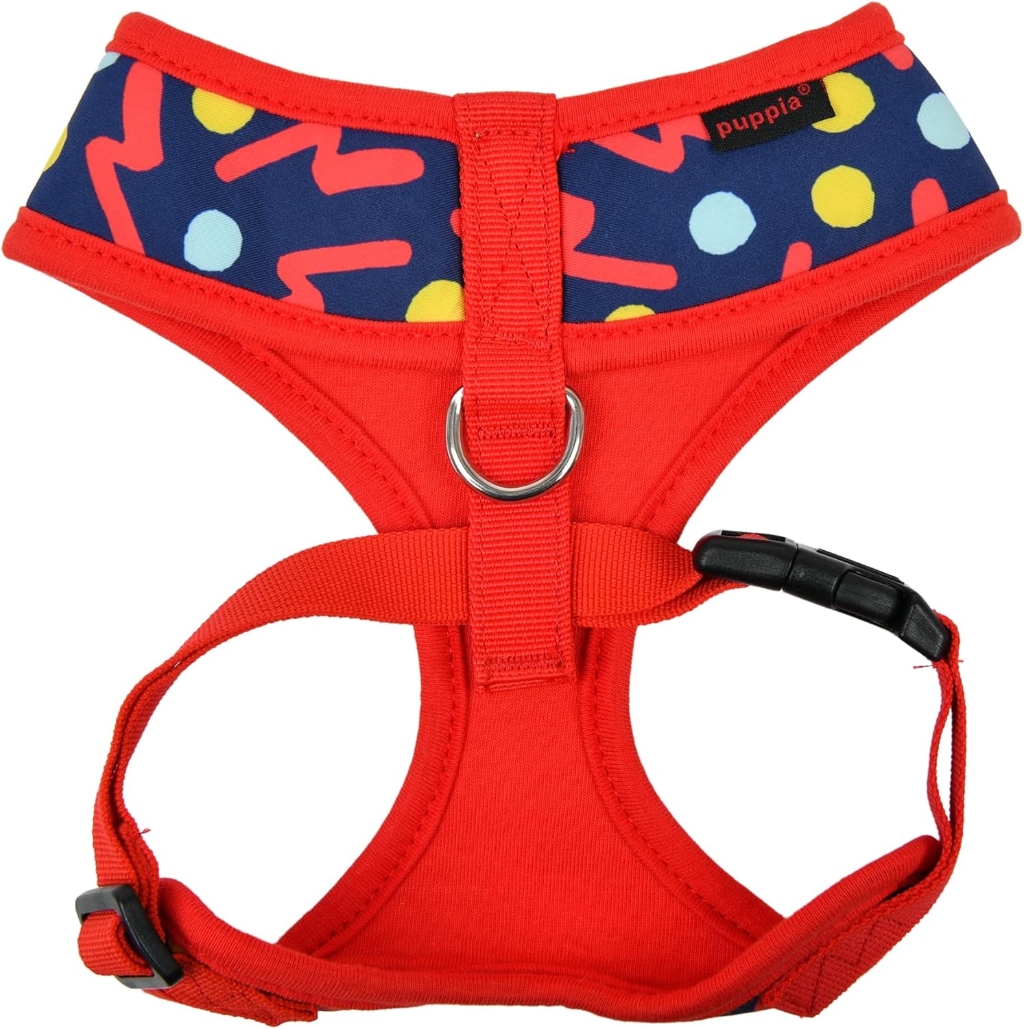 Puppia Spring and Summer Fashion Over-The-Head Dog Harness, Red_Fete, Small