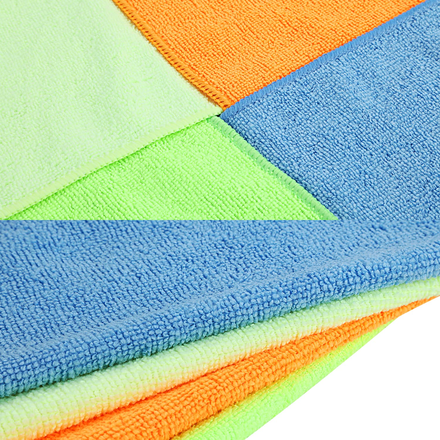 DNA MOTORING TOOLS-00259 Reinigungstücher Autowäsche Mikrofasertuch für Auto-Detailing Zuhause Küche, 30,5 x 40,6 cm, Gelb, Orange, Blau, Grün, 36 Stück