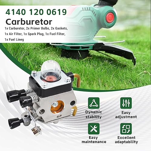 Miniatura 3 de ALL-CARB Kit de carburador FS55R de repuesto para Stihl FS45 FS46 FS46C FS55 HS45 FC55 FS55R FS55R FS55RC FS38 FS45C KM55R Recortadora de cuerdas