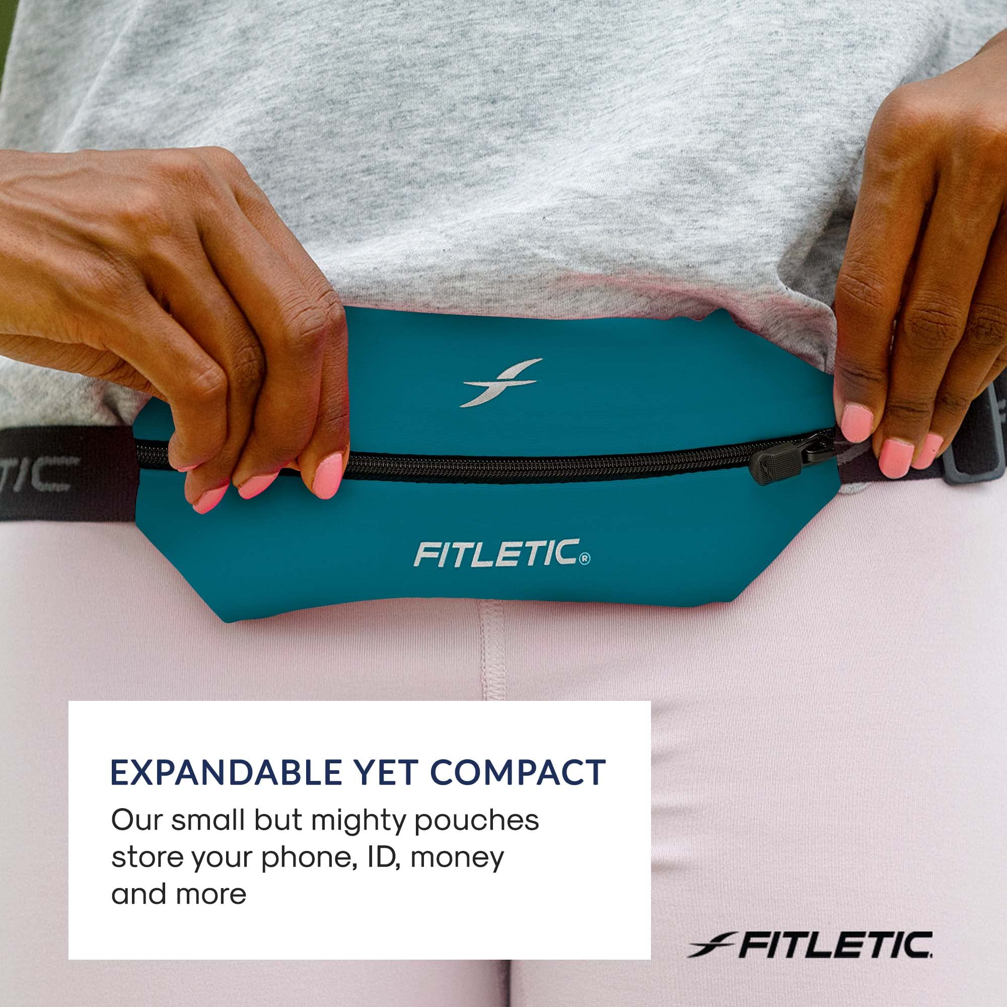FitAthletic Mini cinturón deportivo verde – Bolsa compacta impermeable para teléfono celular, ideal para correr, correr, correr, carreras, ciclismo, fitness, viajes, pequeño, elegante y ligero para