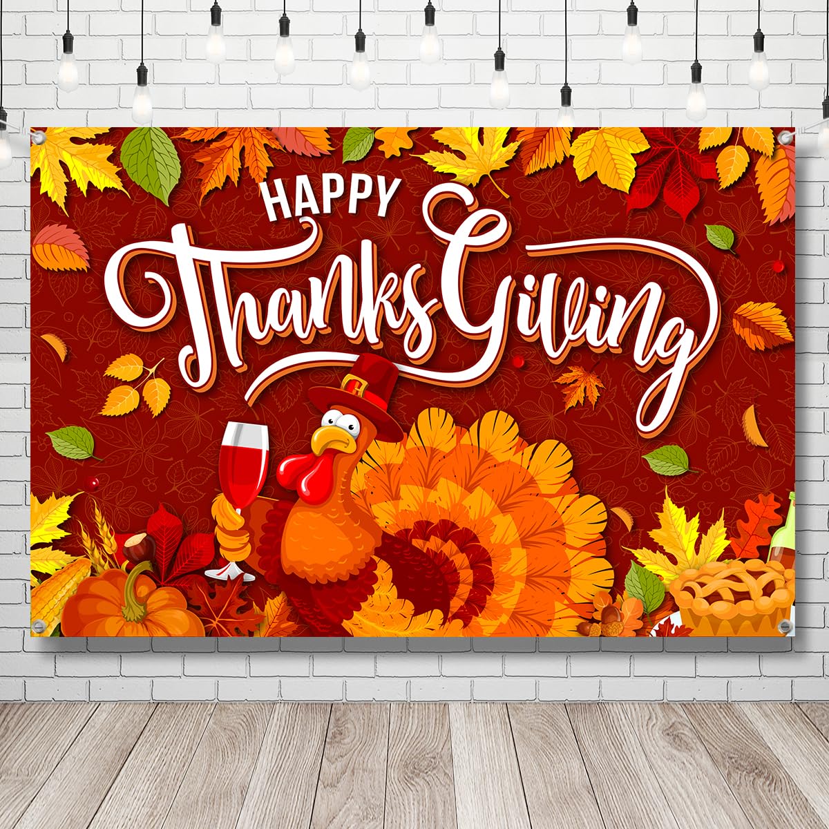 Thanksgiving Backdrop - 70.8x43.3 Inch Give Thanks Photography Background For Fall Parties