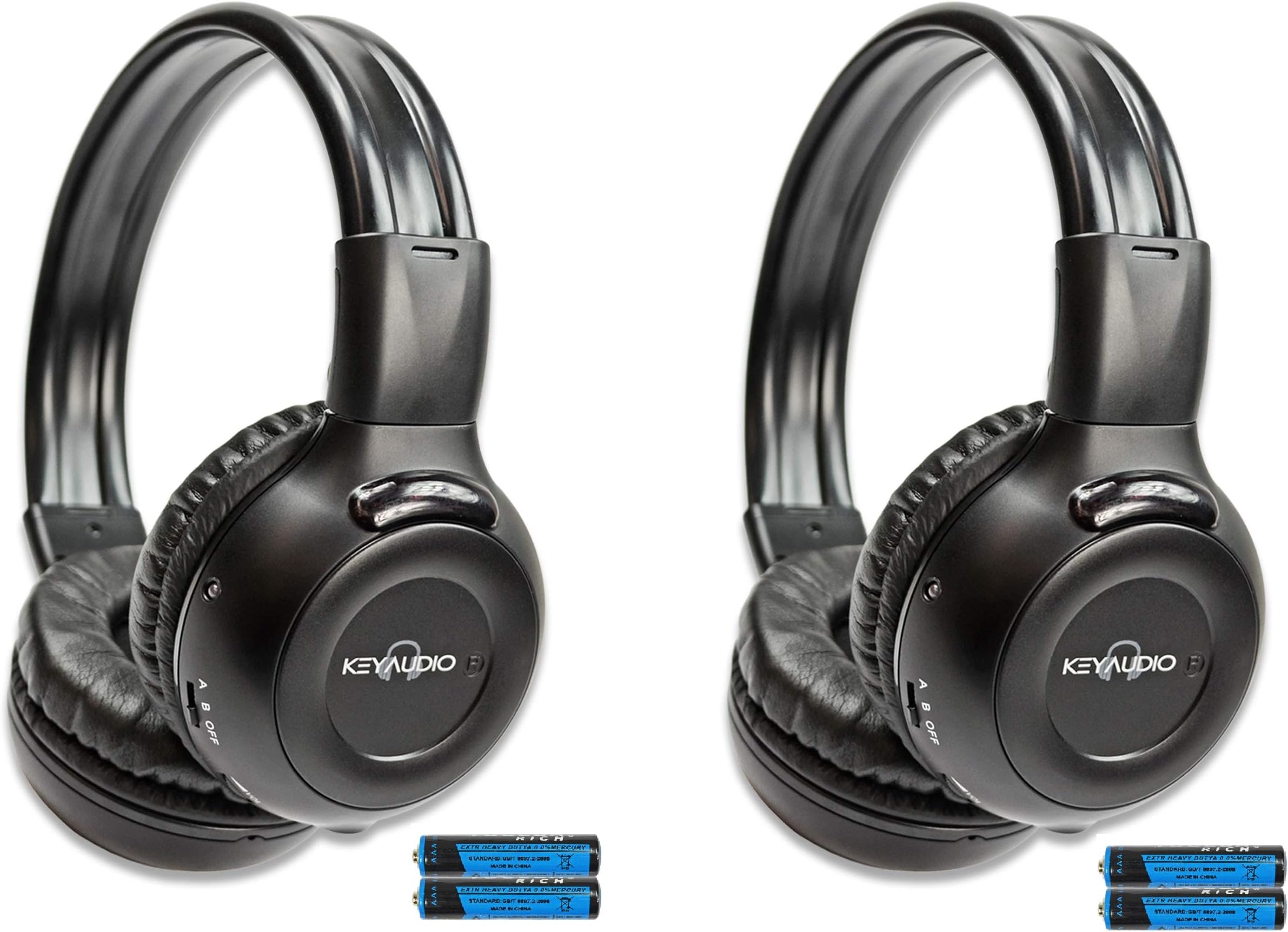 2 Pack of 2-Channel Universal Infrared Wireless IR for Rear Entertainment Systems DVD Player Head Phone for in Car TV Video Audio Listening Superior Sound Quality Plus 48" 3.5mm Aux Cords