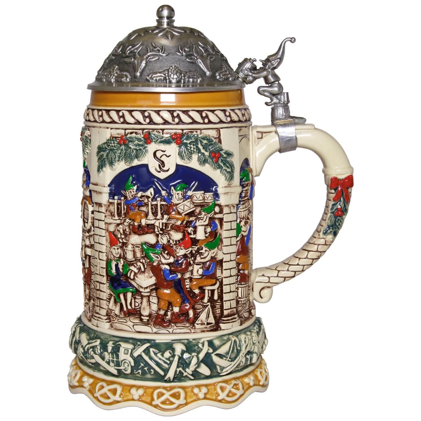 Hallmark Elf Festivities Ceramic Christmas Beer Stein Holiday Spirits