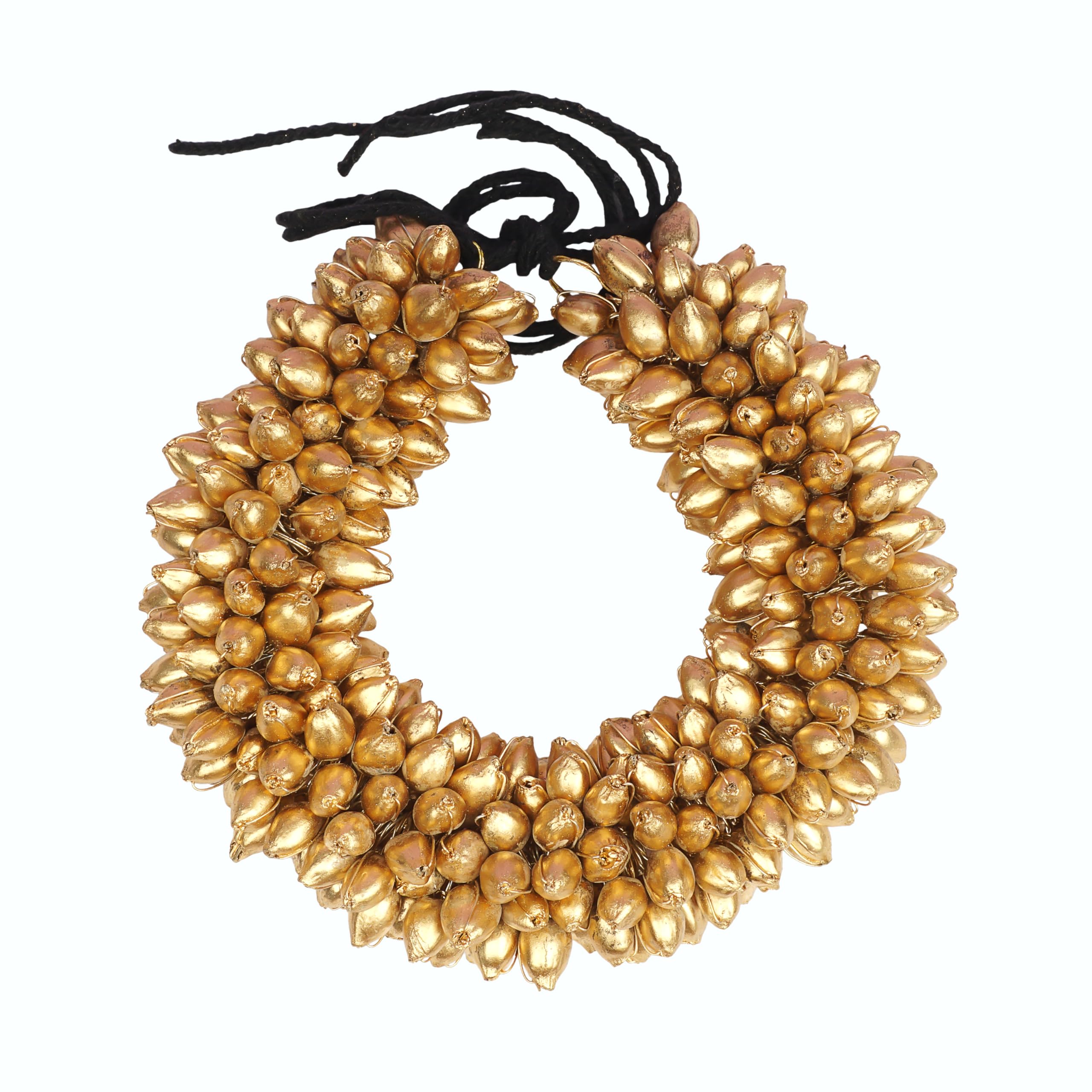 TrendyTrolley Artificial Premium Beaded Golden Gajra | Suitable For Wedding Haldi Bride to Be Mehendi Bharatnatyam Kathhak Dance (1 Pc) 4