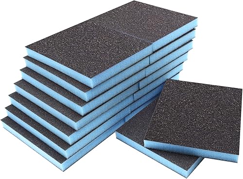 16 esponjas de lijado de grano 60, bloques de lijado gruesos, lavables y reutilizables, esponja de papel de lija seco húmedo para muebles de madera disponible en Yaxa El Salvador