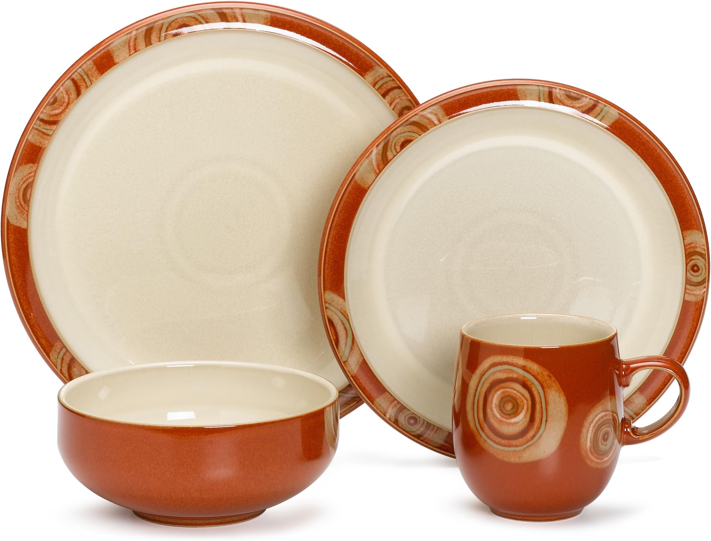 Denby Fire Chilli 4-Piece Place Setting, Service for 1