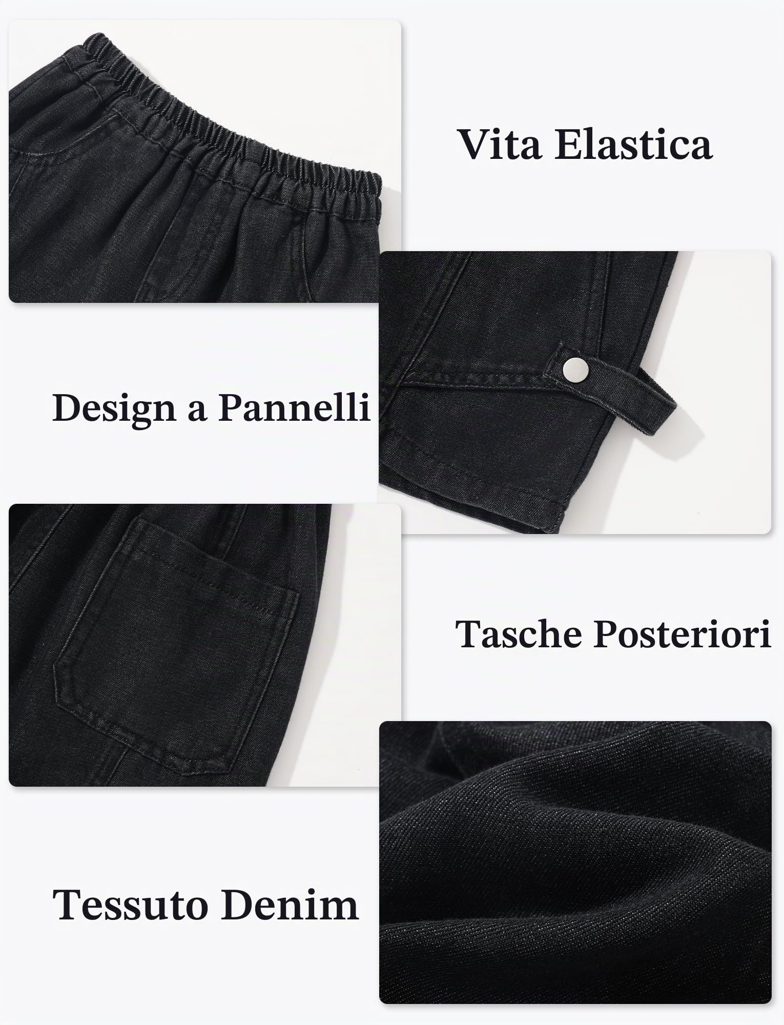 SEAUR Jeans da ragazzo, pantaloncini corti in denim, pantaloni corti in jeans, cargo estivi, bermuda streetwear