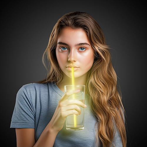 Miniatura 8 de Paquete de fiesta de paja brillante de 9 pulgadas, paquete de 25 (blanco)