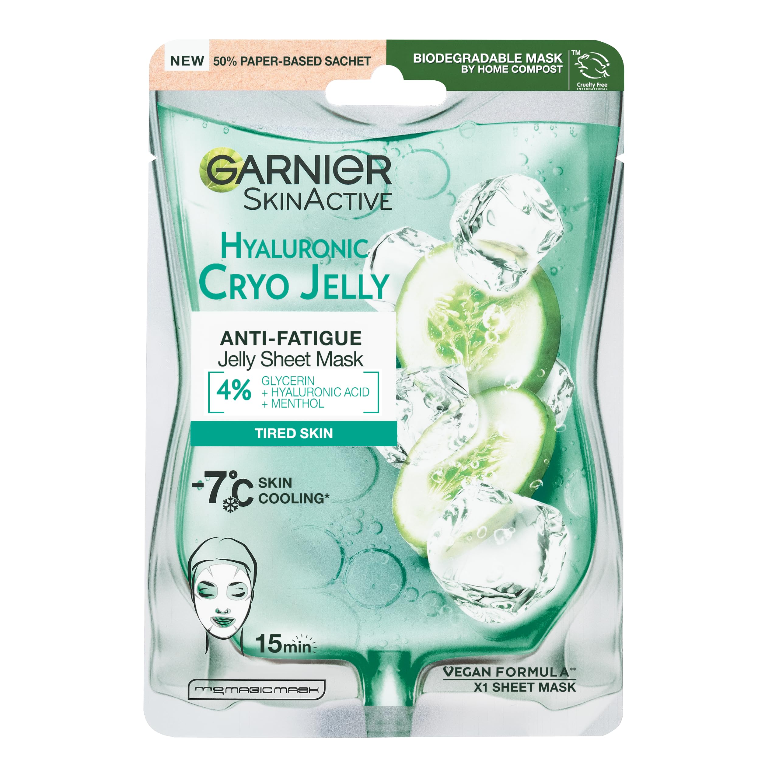 6X Garnier Face Mask 22 Grams Cryo Jelly Face Made In Italy