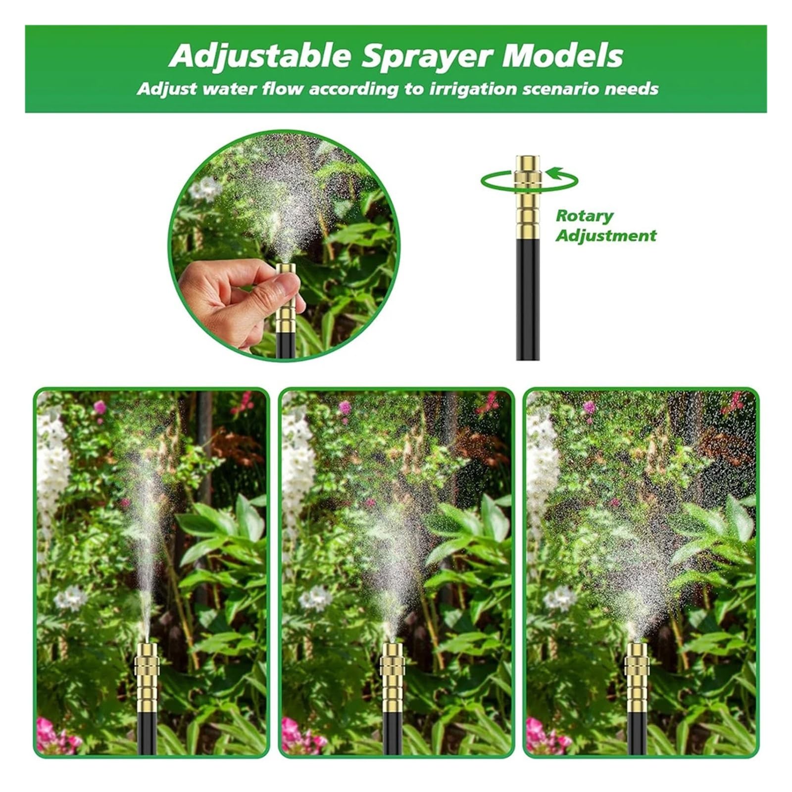 Manguera de riego de jardín de alta presión for limpieza de automóviles | Manguera de plástico for aspersores de alta presión for limpieza de jardines y automóviles.(20M kit)