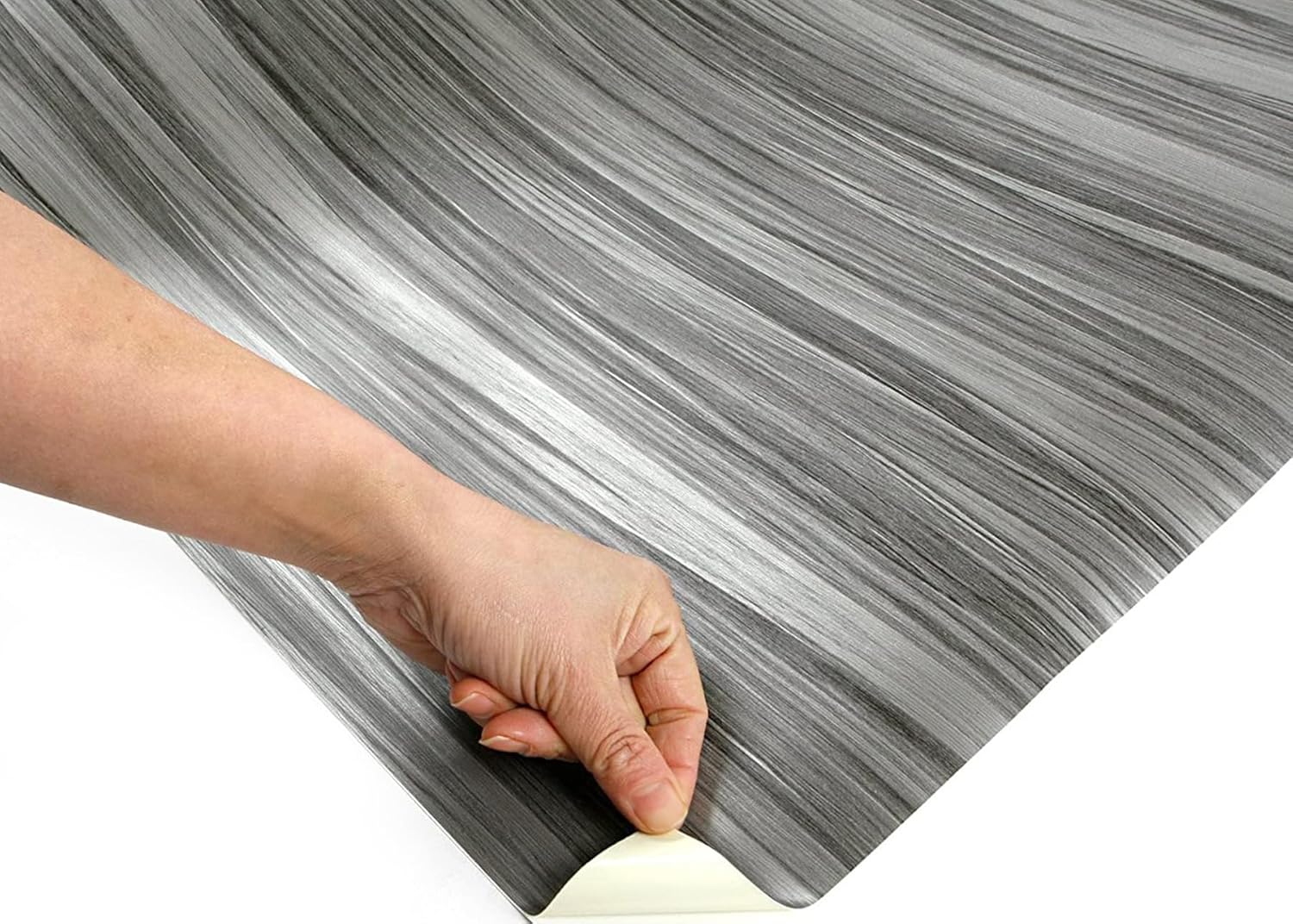 ROSEROSA Peel and Stick Stripe Faux Wood Architectural Film Self-Adhesive Vinyl Film Wallpaper Door Wrap Counter Top Border Mirror Molding Trim SPG548
