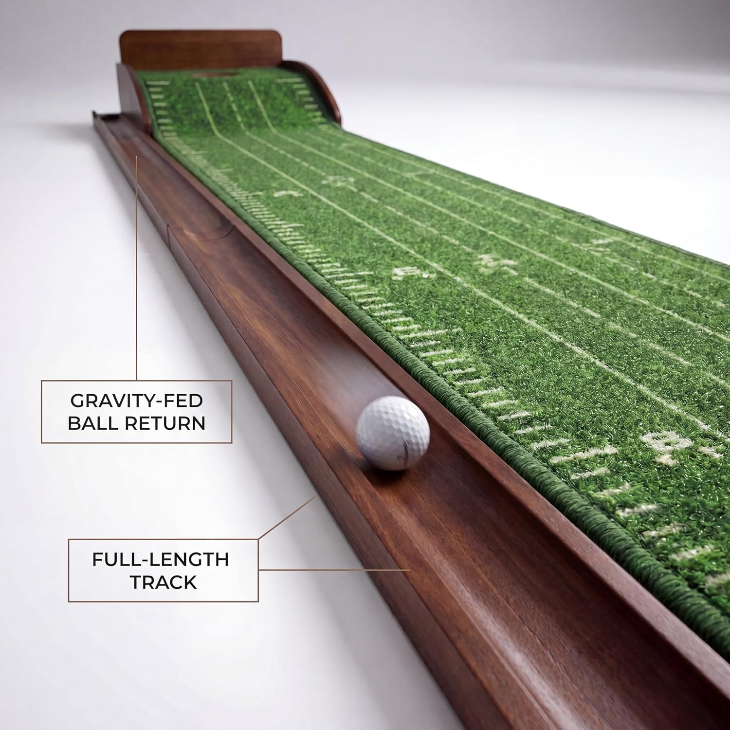Indoor Putting Green Mat 8.3 ft | Golf Putting Mat with Single Hole | True-Roll Nylon Grass Full-Length Ball Return and Protective Carry Bag