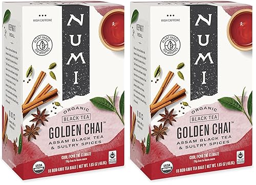 Vista 17 de Numi - Té orgánico Rooibos Chai, caja de 18 bolsas de té, tisana de hierbas, sin cafeína (el embalaje puede variar)