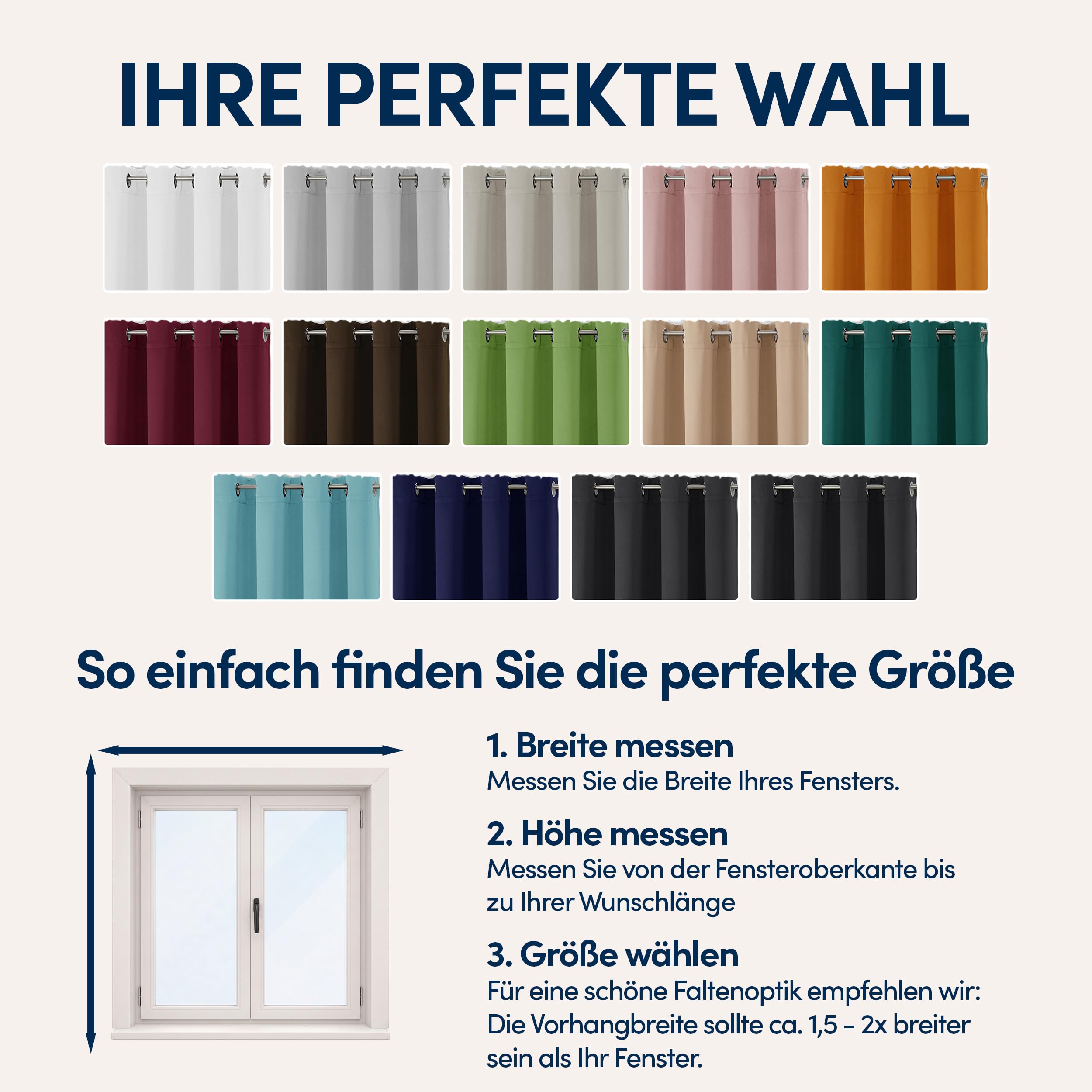 Gardine mit Ösen blickdicht - Vorhang Braun H245 x B300 cm - 1 Stück