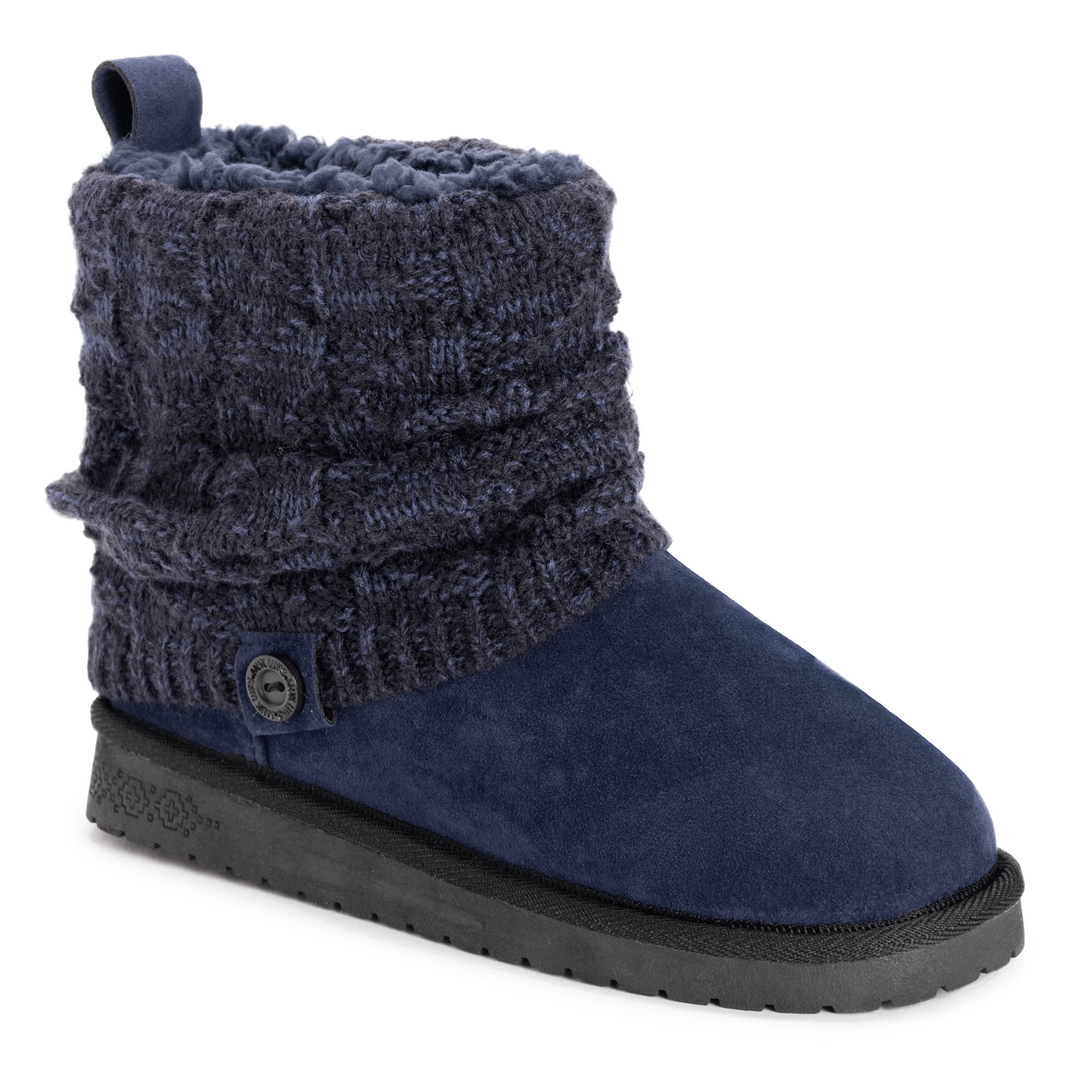 MUK LUKS Womens Laurel Boot, Navy, 7 Wide