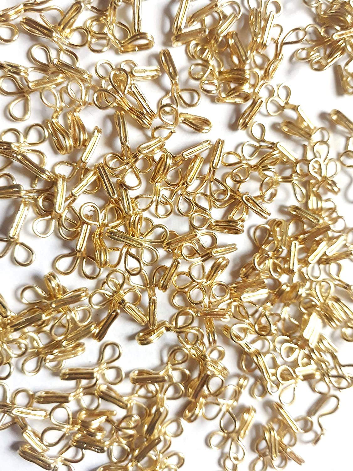 SSKR Pack of 120 Pcs Golden Color Pure Brass Blouse Hooks for Ladies Blouses, Dresses, churidar's, Children's’ Dresses, Frocks, Gowns, etc.-image-35