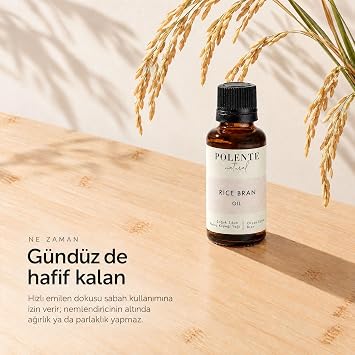 Polente Natural Pirinç Kepeği Yağı,%100 Saf ve Doğal, Soğuk Sıkım, 30 ml