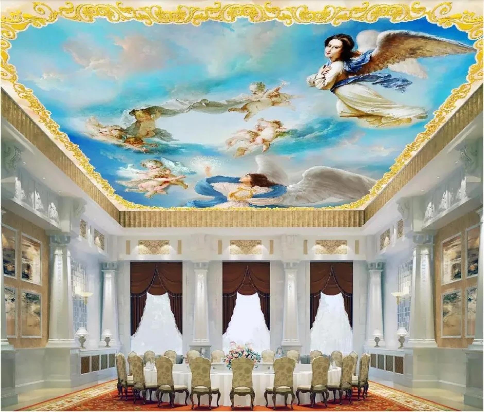 Papier peint mural 3d ange pour transformer un mur blanc terne