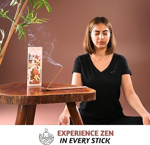 Miniatura 7 de Folkulture Varitas de incienso enrolladas a mano, varillas de inscensos 100% naturales para calma, 100 GMS sin crueldad, varillas de insencia para