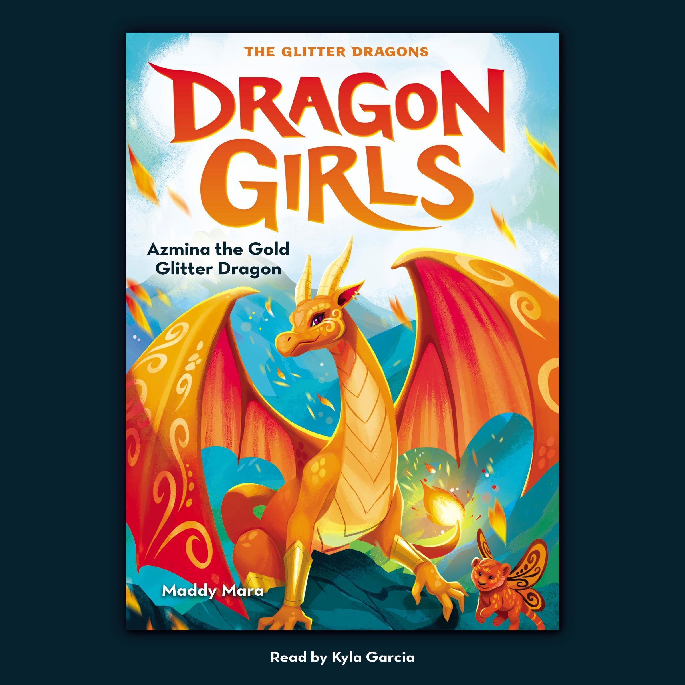 Cover art for Azmina the Gold Glitter Dragon (Dragon Girls #1)