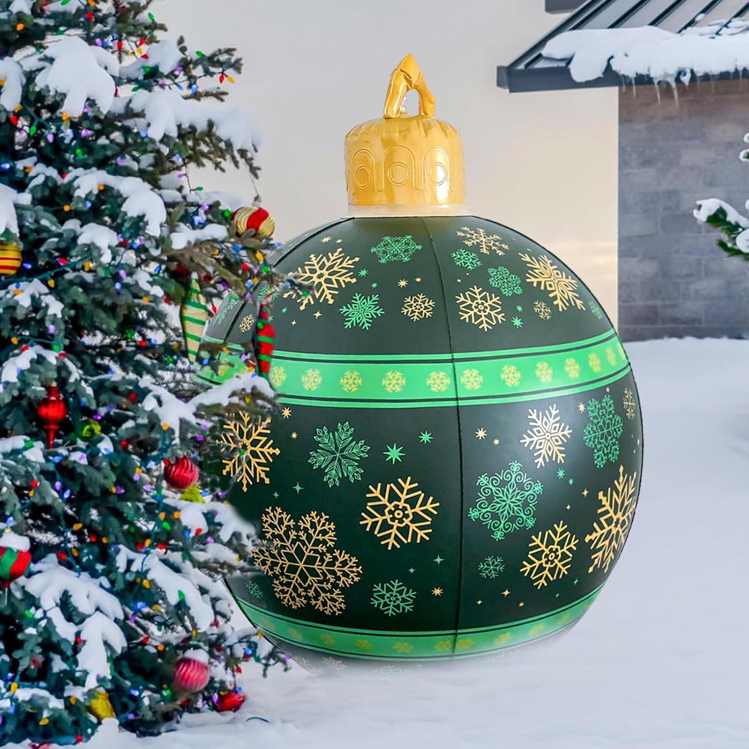 24'' Giant Inflatable Christmas Balls, Xmas Blow up Balls