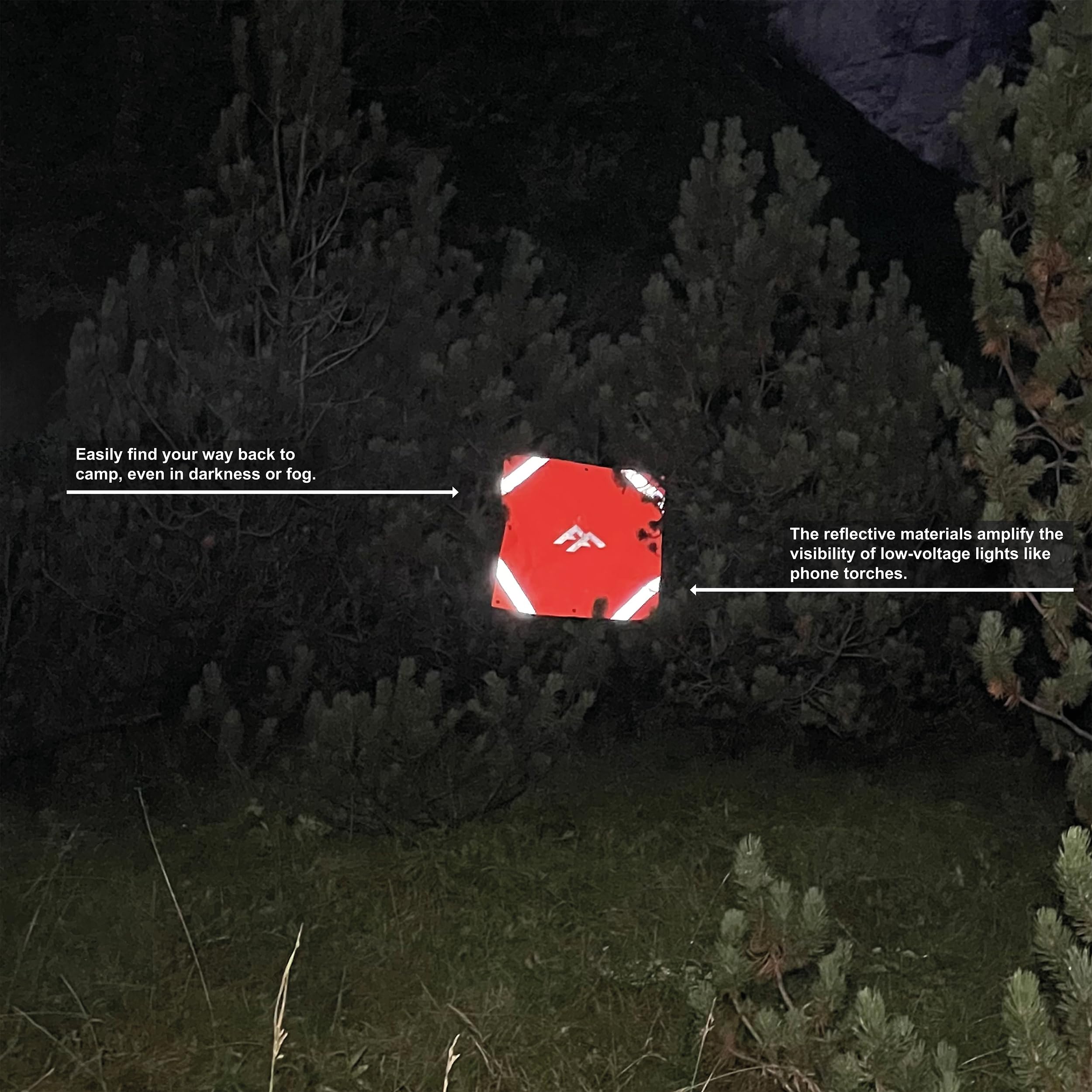 Forest Fundamentals Signal Utility Panels | Pannelli d'aria compatti per segnalazione di emergenza | Ad alta visibilità arancione e rosa con strisce riflettenti | Poliestere 600D resistente per uso