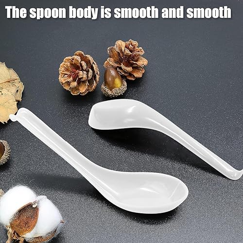 Miniatura 49 de 2 cucharas de sopa asiáticas, cucharas de sopa de sopa de soba de fideos de arroz chino, japonesas, ramen wonton, cucharas de melamina negra