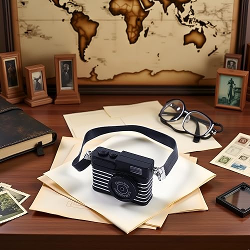 Adorno de mini cámara a escala 1:4, modelo de cámara vintage, mini accesorios de decoración, accesorios de fotografía (estilo 3)